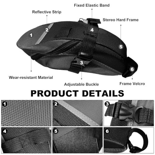Bike Repair Kit Bike Tool Kit Saddle Bag Tool Set 15 in 1 - color: Black