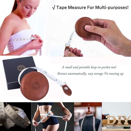 Sewing Tape Measure, Medical Body Cloth Tailor Craft Dieting Measuring Tape, 60 Inch/1.5M Dual Sided Retractable Ruler with Push Button Round(1 Pack, Blue) - color: Black Brown Green 3 pack