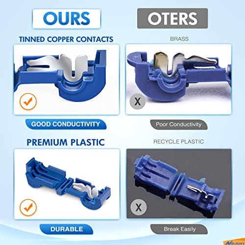 Nilight 360PCS T-Tap Wire Connectors Self-Stripping Quick Splice Terminals - size: 360Pcs 22-10AWG