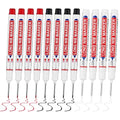12 PCS Long Head Deep Hole Marker Pens,20mm Long Nib Marker, Longs Nose Markers, Waterproof Construction Markers Marking Tool,Permanent Markers Carpenter Ink marker Pens,Metal marking Pens 03 - color: 12PCS-20MM-Red/Black/White