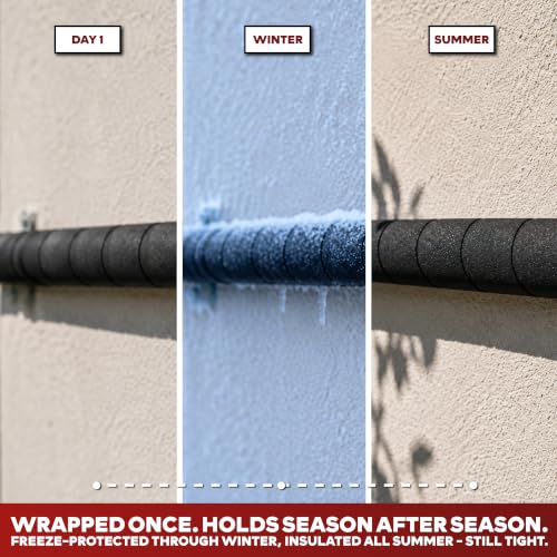 XFasten Foam Pipe Insulation Tape 2 Inch x 15 Feet Heavy-Duty AC Line Insulation Outdoor Pipe Wrap Tape AC Pipe Insulation Outdoor Pipe Insulation Wrap Tape HVAC Line Insulation Pipe Wrap Around Tape - style: 2 Inch x 15 Feet