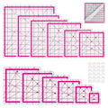 12 Quilting Rulers(2.5",3.5",4.5",5",5.5",6",6.5",7",8.5",9",10",12") - color: Red