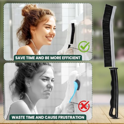 Crevice Cleaning Brush Set – 6Pcs Hard Bristle Cleaning Tools for Grout, Tile Floors, Gaps & Narrow Spaces – Small Grout Scrub Brush for Cleaning Bathroom, Shower, Window Tracks, Kitchen