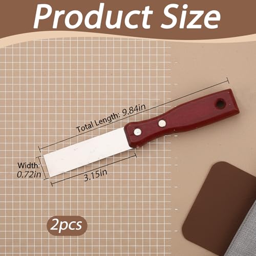 2PCS Spackle Knife, Small Putty Knife,1 Inch Scraper Tool with Wooden Handle for Drywall, Spackling, Patching, Painting, Wallpaper Removal - size: 1inch+2inch