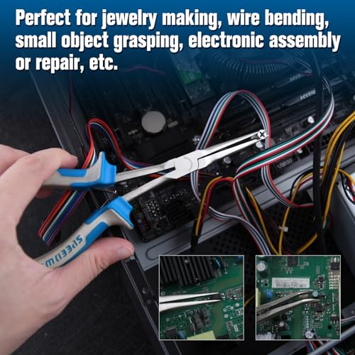 SPEEDWOX Long Reach Bent & Needle Nose Pliers with Smooth & Serrate Jaw - style: 2PCS Needle Nose Pliers