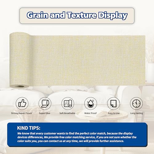 KING MOUNTAIN Linen Repair Patches, Self-Adhesive Fabric Patches, 4 X 63 inch Extra Size, Multi Color, Can be Used fo Sofa Repair (Beige 1.0) - color: Beige 1.0, size: 4" Wx 63"L