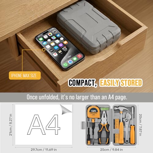 20 Pcs Basic Tool Kit, Compact Home Tool Set with Mini Tool Box, Ideal for Household Repairs, Office Maintenance, Simple DIY, General Tools User-friendly for Beginners, Women & Student(Yellow)