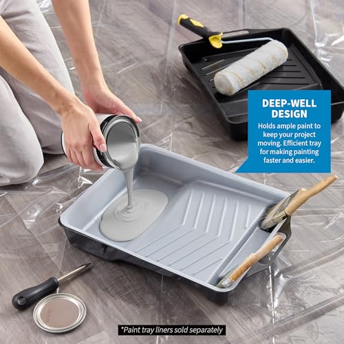 PD 11 Inch Paint Roller Tray, 2-Pack, Deep Pocket, Black Plastic - color: Tray (Black) – 2 Pack, size: 11-inch