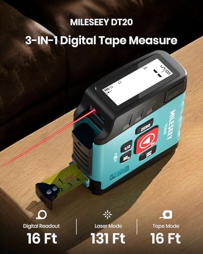 MILESEEY DT20 Digital Laser Tape Measure - color: Blue -Large Font