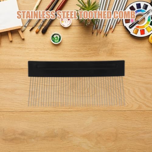 DOITOOL Graining Painting Tool - Textured Paint Scraper - Plaster Scarifier for DIY Wall Art Room Decoration and Floors - Stainless Steel Comb for Texture and