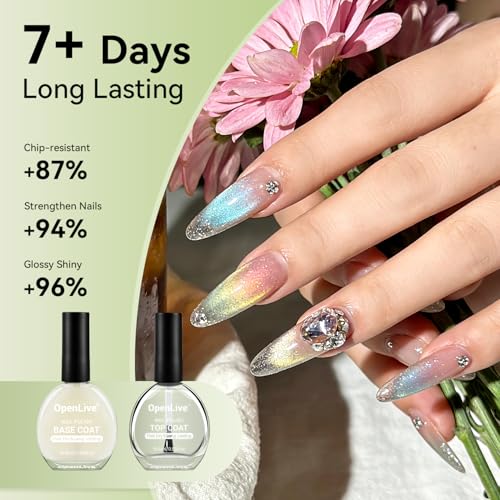 OpenLive Base and Top Coat Nail Polish, 16.5ml Large Volume - color: BT