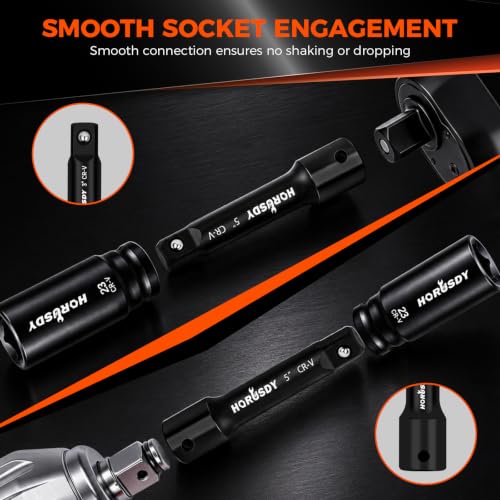 32-Piece 1/2" Drive Impact Socket Set - Metric (10mm–24mm) and SAE (3/8"–1") Deep Socket Set with Extension Bar, Swivel Socket, Adapter, CR-V Steel for Auto Repair - color: 32 Pcs 1/2" Orange