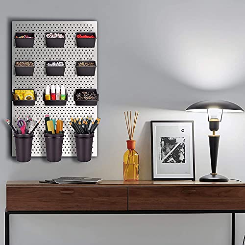 Pegboard Cups With Loops, 9 Pack Peg Board Pencil Holder & Tool Organizer - color: Black