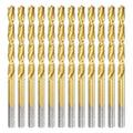 uxcell 12pcs Titanium Twist Drill Bit 5/32" Drilling Dia High Speed Steel Drills for Hardened Metal, Stainless Steel, Cast Iron, Wood, Plastic - size: 5/32 inch