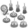 10Pcs Wire Wheel Brush Set, Carbon Steel Wire Wheel for Drill - style: 10Pcs
