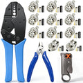 Taiss Coaxial Cable Tool Kit,BNC Crimp Tool+10PCS BNC Male Crimp Connector