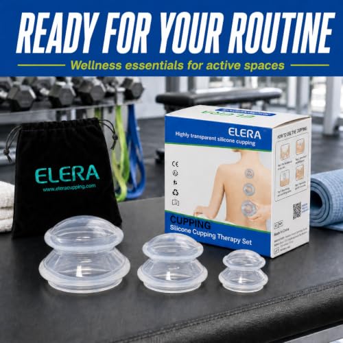 ELERA Cupping Kit for Massage Therapy – Silicone Cupping Therapy Set with 3 Massage Cups (S/M/L), Ideal for Cellulite, Relaxation & Daily Self-Care - style: 3 Cups (L M S size)