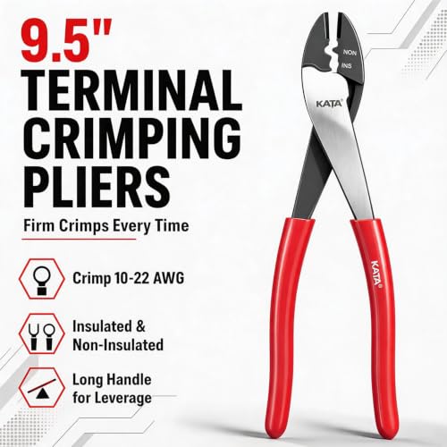 KATA Wire Crimper and Automatic Wire Stripper Tool Set for Electrical Work - color: 2pc Red