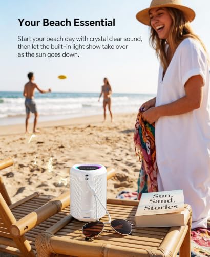 Portable Bluetooth Speaker Beach Essentials: IPX5 Waterproof for Outdoor - color: White