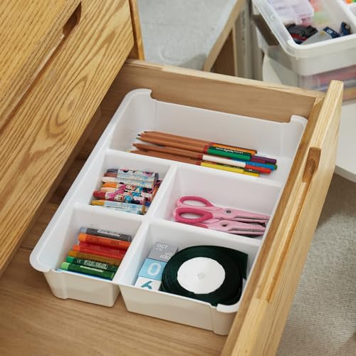 MACOPRO 17QT Clear Plastic Box Craft Storage Bin with Removable Tray & Lid - size: 1Pack-17QT
