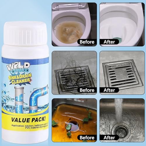 4PCS Wild Tornado Pipe Dredge, Wild Tornado Sink and Drain Cleaner for Kitchen Toilet Pipeline Quick Cleaning Tool (4PCS)