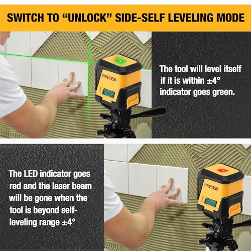 PREXISO Laser Level with Tripod, 65Ft Self Leveling Cross Line Laser Level - style: 31-1/2 inch Tripod