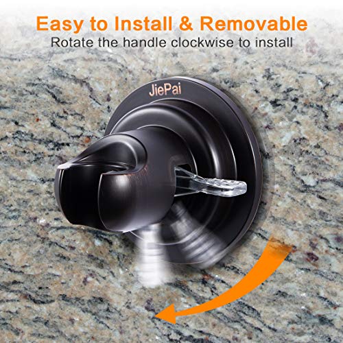 JiePai Suction Cup Shower Head Holder for Handheld Shower,Oil Rubbed Bronze | Suction cup holder,No-drill wall mount,fits 3/4 handheld,Works on tile glass metal,Removable,For bathroom/RV - color: Holder-Oil Rubbed Bronze