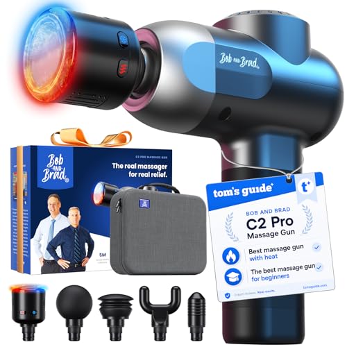 BOB AND BRAD C2 Pro Massage Gun with Heat and Cold Therapy, FSA Eligible & HSA Approved, PT-Developed Deep Tissue Back Massager for Athletes, Men & Women — Birthday & Holiday Gifts - color: Titanium Black