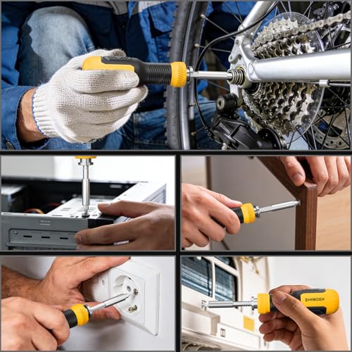 SHARDEN Multi ScrewDriver Set 26 in 1 All in One Adjustable Screw Driver - color: Yellow, size: Extendable-NonRatchet