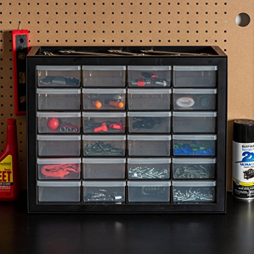 IRIS USA 24-Drawer Plastic Storage Cabinet, Teacher Toolbox, Garage, Black - color: Black, size: 24 Drawer