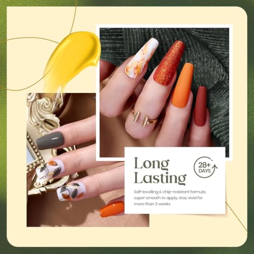 Beetles Fall Gel Nail Polish Set, Golden Season Glitter Gel Polish - color: A - Brown Green Gold | Golden Season