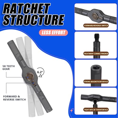 24 in 1 Magnetic Ratchet Screwdriver Set with Detachable T-Handle - color: Grey, size: 24 in 1