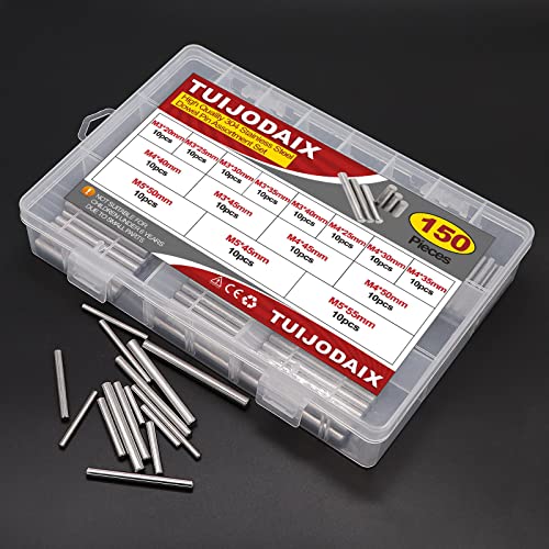 150Pcs 304 Stainless Steel Dowel Pin Assortment Kit M3 M4 M5 with Box - size: M3/M4/M5