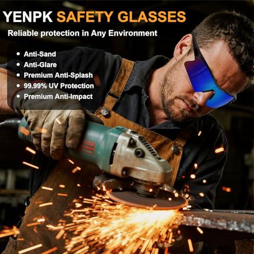 Safety Glasses for Men, Anti Scratch & UV Protection Work Glasses - color: 12pack-multicolor