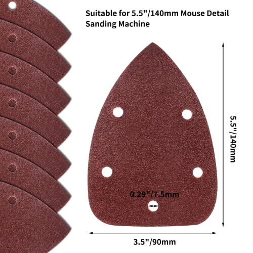 Mouse Detail Sander Sandpaper, 40 Grit, 140mm, 25 Pcs - size: 40 Grit - 25 Pcs