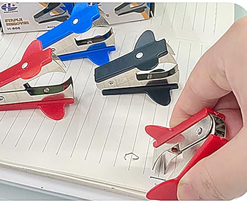 Staple Remover, 6 Pcs Random Color 2.2 Inch x 1.6 Inch Stainless Steel Nail Puller for Office and Home (6)