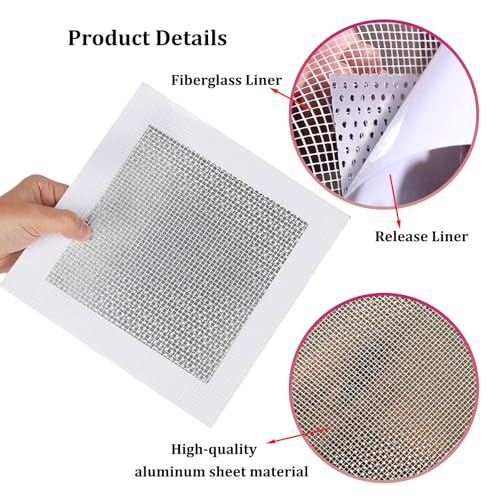 3 Pieces 7.87 Inch Wall Patch Repair, Drywall Repair Patch Self Adhesive Drywall Patch and Fiberglass Repair Kit, Heavy Duty Dry Wall Hole Repair Patch for Drywall Plasterboard (20 * 20 cm) - size: 7.87inch*3