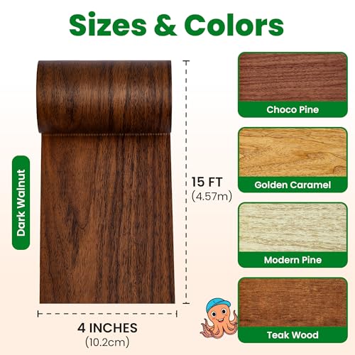 ECOHomes Wood Grain Repair Tape (Dark Walnut, 4 Inch x 15 Feet) - color: Dark Walnut, size: 4 Inch By 15 Ft
