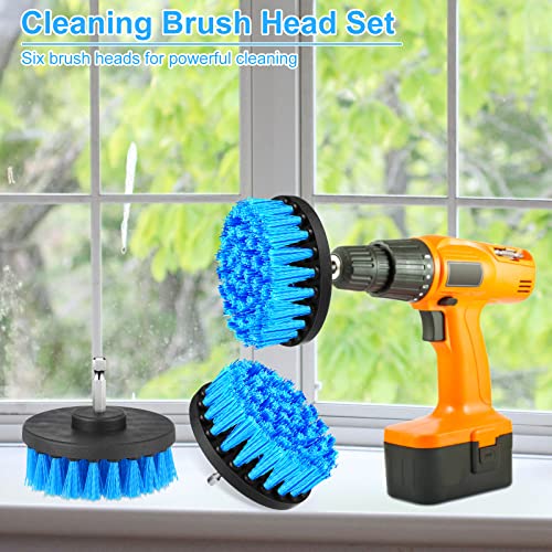 Remerry 6 Pcs Drill Brush Attachment Power Scrubber for Grout Tile, Blue