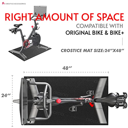 Bike Mat Compatible with Peloton Bike, 6mm Floor Protector - size: 24x48", style: Logo Style
