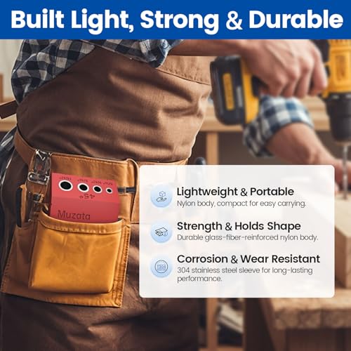 Muzata Upgraded Multi-angle Cable Railing Drill Guide Jig Red CT24 - size: Red