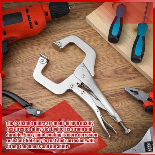 Yexiya 10 Pcs Locking C Clamps, Adjustable with Swivel Pad, 10 Pcs, 11 Inch - size: 11 Inch
