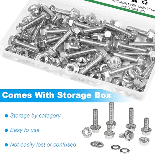 25 Sets M6-1.0 x 25mm Flanged Hex Head Bolts and Nuts Kits - size: M6-1.0 x 25mm