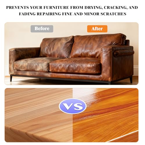 Furniture Salve for Leather (8oz), Polisher, Moisturizer and Restorer for Couches and Furniture - Conditioner for Leather, Wood, Bags, Car Seats, Jackets, Vinyl, Leather Repair Salve