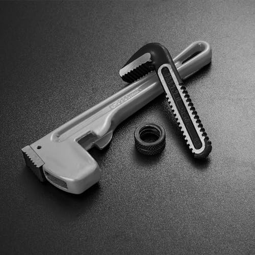 DURATECH 8-inch Aluminum Straight Pipe Wrench, Adjustable Plumbing Wrench - size: 8-inch, style: Straight