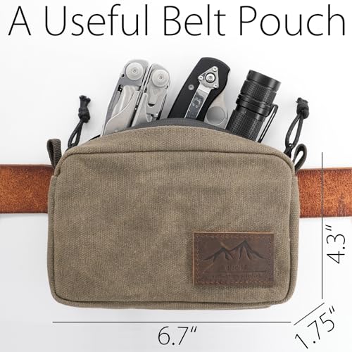diodrio Belt Pouch for Men Women YKK Zippers EDC Pouch, Belt Bag Waist Pack for Hiking, Water Resistant, Waxed Canvas, Olive - color: Olive Medium