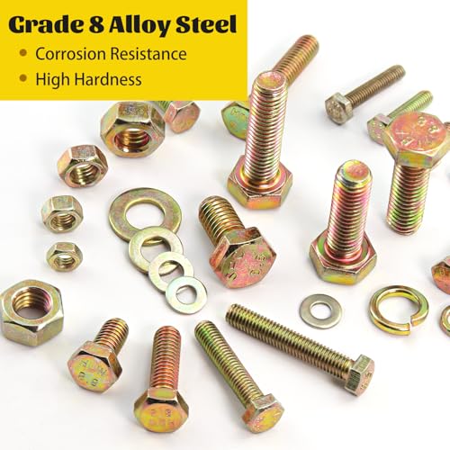 940PCS M4 M5 M6 M8 Metric Hex Bolts Assortment Kit,Lenght 12mm-30mm - size: M4 M5 M6 M8 940pcs