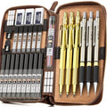Nicpro 30PCS Art Mechanical Pencils Set in Leather Case-Gold - color: Gold
