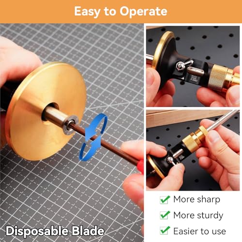 Wheel Marking Gauge, Aluminum Alloy Scriber Woodworking Mortise Parallel Scribing Tool Dovetail Scribing Gauge for Woodworking Projects, 0.2 Mm Precision, Rollable Blade