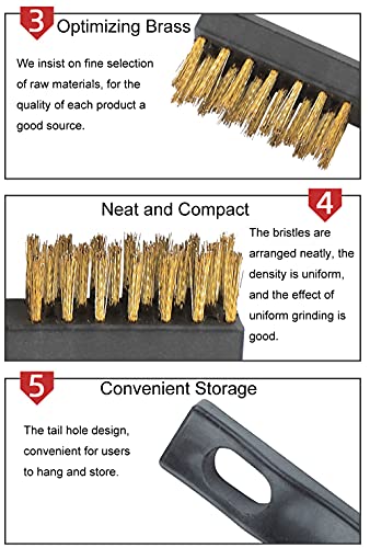 SUJAYU Brass Wire Brush Rust Remover, Small Wire Brush for Cleaning, Paint Stripper for Metal, Wood, Rustoleum Fabric Spray Paint (Brass, 12.00) - style: Brass